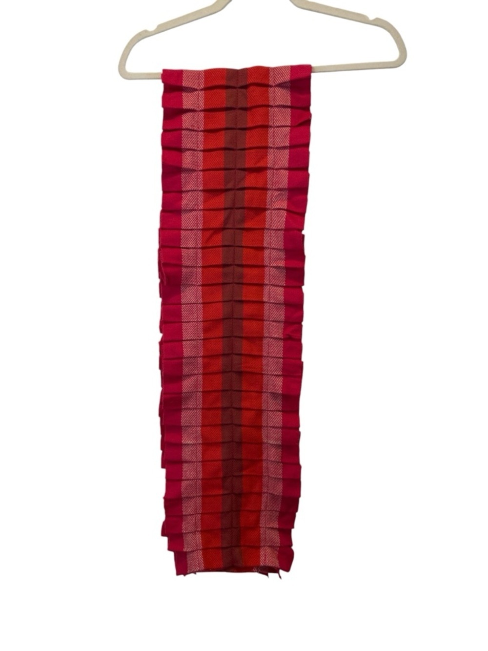 ECHO Pleated Scarf Women's Red Striped Pleated Skirt OS